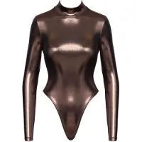 Cottelli collection Golden Long-sleeved Thong Body