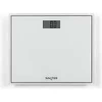 Salter Svarstykles 9207 WHCFEU12 Compact Glass Electronic Bathroom Scale, Baltas