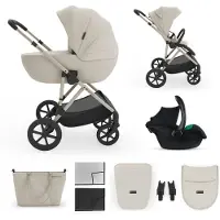 Kinderkraft Prime 3 3-in-1 Yhdistelmävaunut, Sand Dune