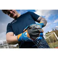 Uhlsport Maalivahdin Hanskat Soft Pro - Sininen/oranssi/valkoinen, koko 9½