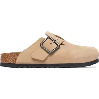 Birkenstock for man. 1031573 Leather Boston Wire Buckle Sandals (Narrow Fit) sand (43), Beige, Flat, Nubuck, Casual