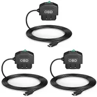 Tlily 3X Dash Cam OBD Hardwire Kit, Dash Camera USB Type C Hardwire Kit with OBD Power Cable for Dashcam 12-24V to 5V/3A