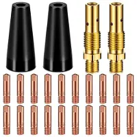 Typecat 24 Pcs Flux Core Gasless Nozzle Tips Kit KP1939-1 Flux Core Flux Contact Tips Gasless Nozzle Gas Diffusers