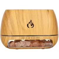 Tlily Salt Stone Aroma Air Humidifier Flame Colored Light NightLight Aromatherapy Essential Oil Diffuser AromatherapySprayer A