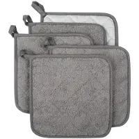 Typecat Cotton Kitchen Everyday Basic Terry Pot Holder Heat Resistant Coaster Potholder for Cooking and Baking Set of 5 A