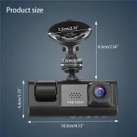 Typecat Auton DVR HD 1080P 3-linssinen ajoneuvon kojelautakamera Kolmisuuntainen kamera DVR R