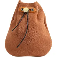 Typecat Ulkona oleva nahkainen halpa kolikkokukkaro, kiristysnyörillä varustettu pussi, Calabash-korut