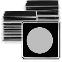 Tlily 20 Pcs Silver Dollar Coin Holder, 2 x 2 Half Dollar Coin Holder Coin Capsule Coin Snap Plastic Coin Holder, 37.5mm