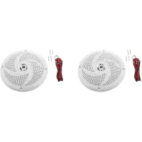 Typecat 2pcs 6.5Inch Marine Speaker Waterproof 60W Boat Speaker Audio Amplifier Loudspeaker with Cable