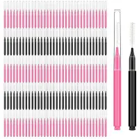 Torribaly 300 Pieces Eyebrow Brush with Cap Brow Lamination Brush Eyebrow Spoolie Brush Comb Eyebrow Lash Lift Tools Lash