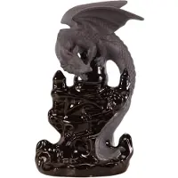 Tlily Incense Waterfall Incense Burner Ceramic Dragon Decorative Game Mixed Incense Cone Waterfall Smoking Room Decor