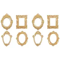 Tlily 8 Pcs Vintage Picture Frame Antique Photo Frame Wall Hanging Photo Frame Table Top Display Christmas Holiday Home Decor