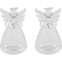 Torribaly 2X Praying Angel Vases Crystal Transparent Glass Vase Flower Containers Hydroponic Containers Home Decorations Decor