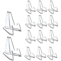 Tlily 20Pcs Clear Acrylic Coin Display Stand Holders Small Easel Rack Card Commemorative Challenge Coin Capsule Holder Support