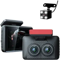 Tlily 4Inch IPS HD 1080P Car Dvr Recorder Dash Cam IR Night Vision Wide Angle Parking Monitor Camera Front Inside Rear Camera