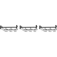 Torribaly 3X Wine Glass Rack Under Cabinet,3 Rows Hanging Stemware Rack Metal Glasses Holder Storage Hanger for Kitchen,Bar,Etc