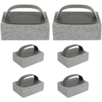 Typecat 6-Pack Grill Cleaning Pumice Brushes with Cleaner Brick Block BBQ Cleaning Tool Remove Grease Oil Stains for Barbeque