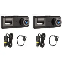 Tlily 2X 3 Camera Dash Cam 1080P 2 Inch Screen Dashcam Black Driver Recorder for Taxi CAR DVR Rear Camera Universal