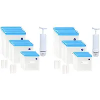 Melitt Sous Vide Bags 40Pack Reusable Electric Vacuum Food Storage Save Sealer Cooker with 2 Hand Pump,3 Size Sealed Bag,8 Clip