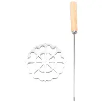 Melitt Bunuelos Mold with Handle, Swedish Rosette Maker Timbale Rosettes Cookie Mold Aluminum Waffle Mold