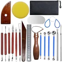 Tlily Clay Sculpting Tools,20Pcs Pottery Tools Kit, Polymer Clay Tools,Pottery Ribs, Air Dry Clay Tools for Sculpting,Modeling