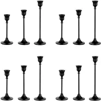 Melitt Taper Candle Holders Black Candlestick Set of 12 Candle Stick Long Holder for Fireplace Dining Table Home Decoration
