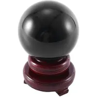 Melitt 80MM Natural Black Sphere Large Crystal Healing Stone with Base