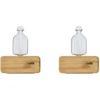 Melitt 2X Nebulizing Essential Oil Diffusers Cordless Rechargeable Wooden Glass Cold Aroma Diffuser for Living Room Home Office