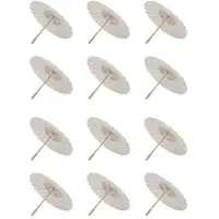 Wella 12PCS Paper Parasol 60Cm Beach Umbrella White DIY Umbrella Photography Props for Baby Shower Party Wedding