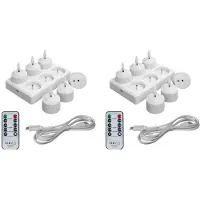 Melitt 12Pcs Flameless Tea Lights Candles with Charging Station Remote Control LED Tea Lights Candles for Halloween Anniversary