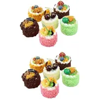 Wella 12Pcs Artificial Simulation Cake,Realistic Cupcake Bread Dessert Model Fake Display Cake Photography Prop