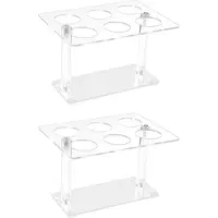 Melitt 2Pcs Cone Holder, Clear Acrylic Ice Cream Cone Holder, Cone Display Stand, Sushi Hand Roll Stand Cone Holders (6 Holes)