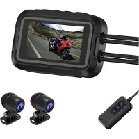 Wella V9 Motorcycle Dashcam WiFi 1080P Front Rear Camera Waterproof Motorcycle Video Recorder Camera with Parking Monitor A