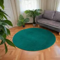 Strado Rabbit pyöreä matto 160 cm, vihreä - pehmoinen, pehmeä olohuoneeseen ja makuuhuoneeseen