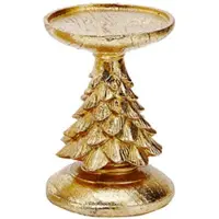 Melitt Retro Resin Christmas Tree Candlestick - Festive Decoration, Desktop Atmosphere, Vintage Candle Holder Stand C