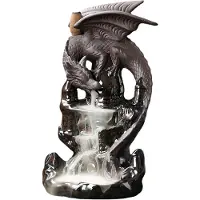 Melitt Incense Waterfall Incense Burner Ceramic Dragon Decorative Game Mixed Incense Cone Waterfall Smoking Room Decor
