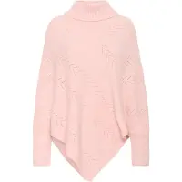 Cream Crholiday Turtelneck Poncho - Pink - ONE SIZE