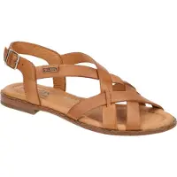 Pikolinos for woman. W0X-0556ST Brown Algar Leather Sandals (37), Flat, Buckle, Casual
