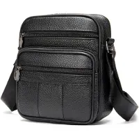 INF Crossbody laukku aitoa nahkaa Black