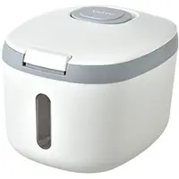 Melitt 5Kg Rice Bucket Sealed Rice Dispenser Insect Moisture Proof Sealed Rice Storage Container Grain Storage Box Grey