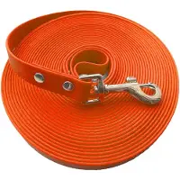 Melitt Waterproof Dog Leash for All-Weather, PVC Material, Easy Clean, for All Dog Sizes, 5m to 10m Lengths Orange-10m