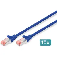 Digitus CAT 6 S-FTP PATCH CORD, CU, LSZH AWG 27/7, LENGTH 3 M, 10 PIECES, COLOR BLUE (DK-1644-030-B-10)