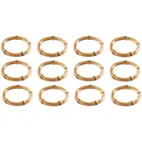 Melitt 12x Handmade Bamboo Napkin Ring Natural Rustic Napkin Holders Natural Napkin Holder Rings Table Decorations