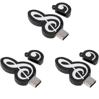 Zandona 3X USB 2.0 Stick Cute Cartoon Memory Stick Music Notes Symbol USB 2.0 Memory External USB Flash Drive Memory Stick 16GB