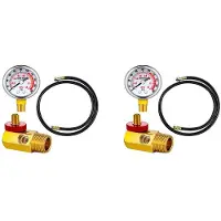 Semoic 2X Air Tank Repair Kit Safety Valve, 0-200 PSI Pressure Gauge and 4 Feet Air Tank Hose Assembly Kit