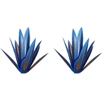 Typecat 2X Tequila Rustic Sculpture Metal Agave Plant Home Decor Rustic Hand Painted Metal Agave Garden Ornaments Outdoor,27cm