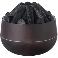 Tlily 300ml Bonfire Humidifier USB Noiseless Flame Essential Diffuser Auto-Off for Home Office Gym Dark Wood Grain
