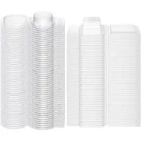 Tlily 100 Pcs Wax Melt Molds Clear Empty Plastic Wax Melt Clamshells Container Molds PET Single 1 Oz Candle Molds