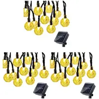 Zandona 3X 8 Modes Solar Light Bulbs Crystal 5M LED String Lights Fairy Lights Garlands for Christmas Party Outdoor
