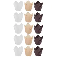 Melitt 1000Pcs Tulip Cupcake Baking Cups, Muffin Baking Liners Holders, Rustic Cupcake Wrapper, Brown, White and Nature Color
